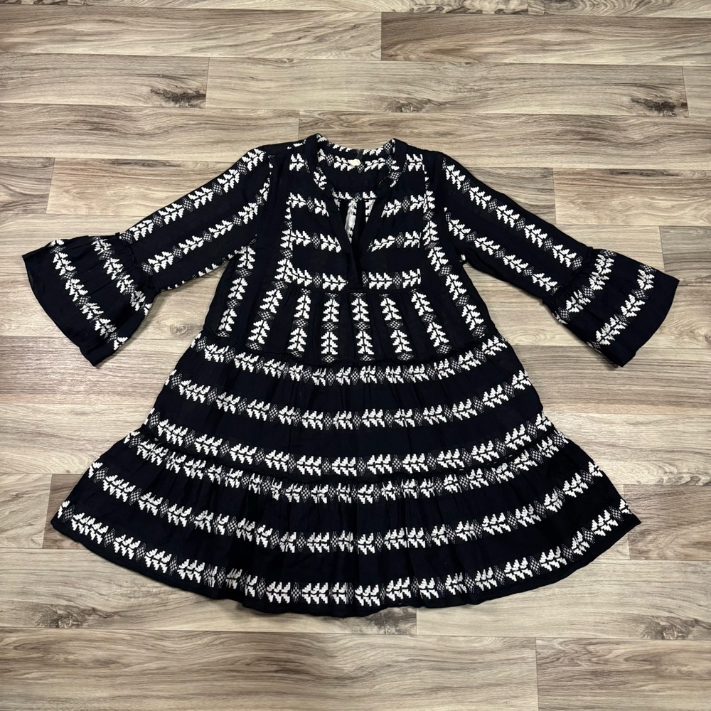Nordstrom Elan Grecian Cover-Up Dress Embroidered 100% Cotton Size Medium
